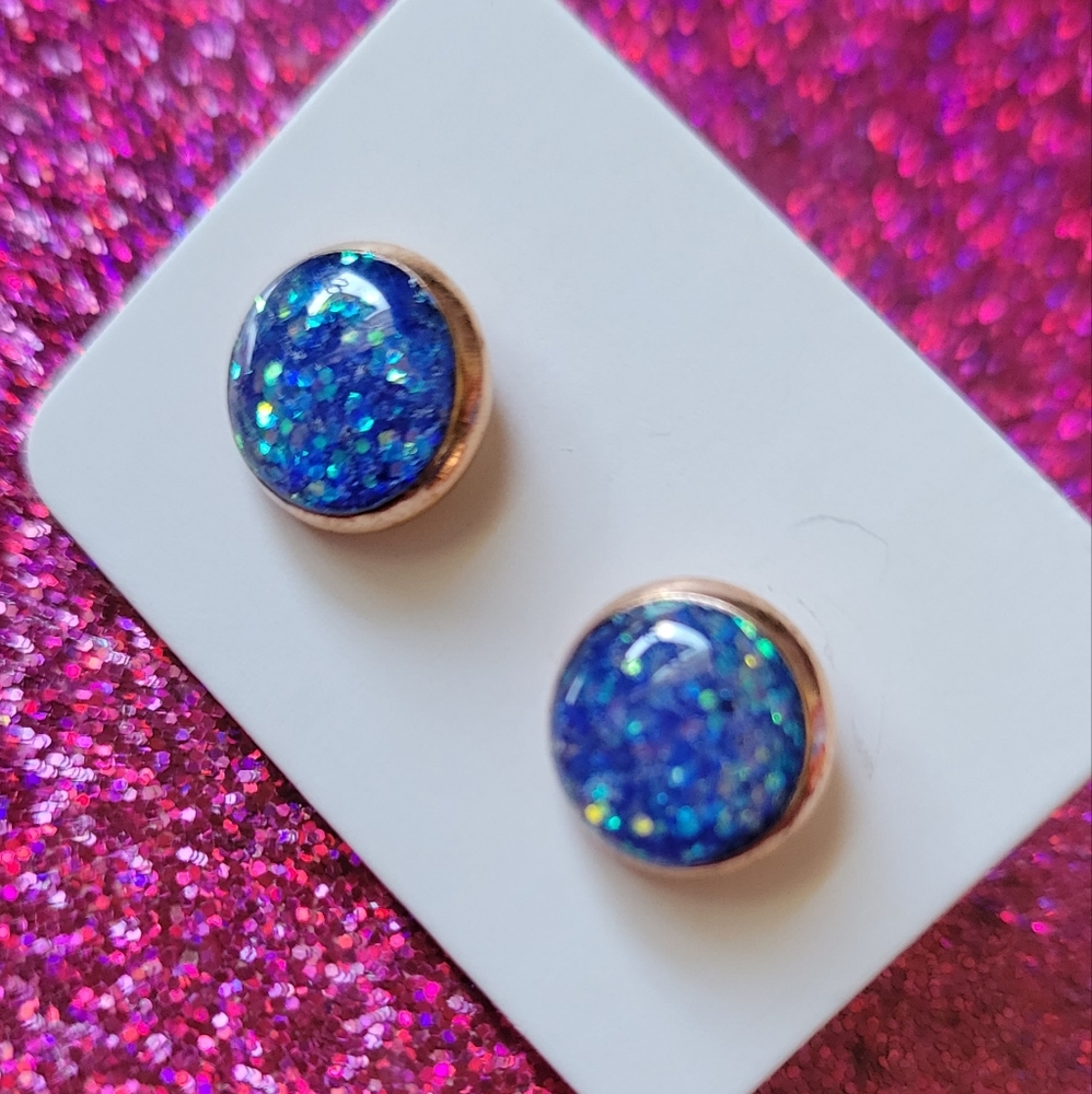 Hand made glitter earrings